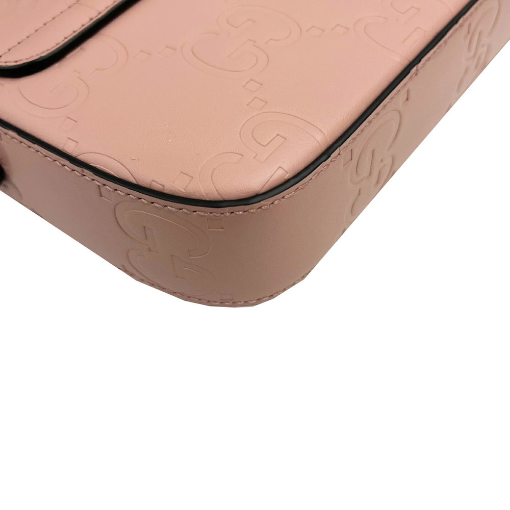GUCCI Super Shoulder Bag GG Leather Pink Crossbody - Picture 7 of 11